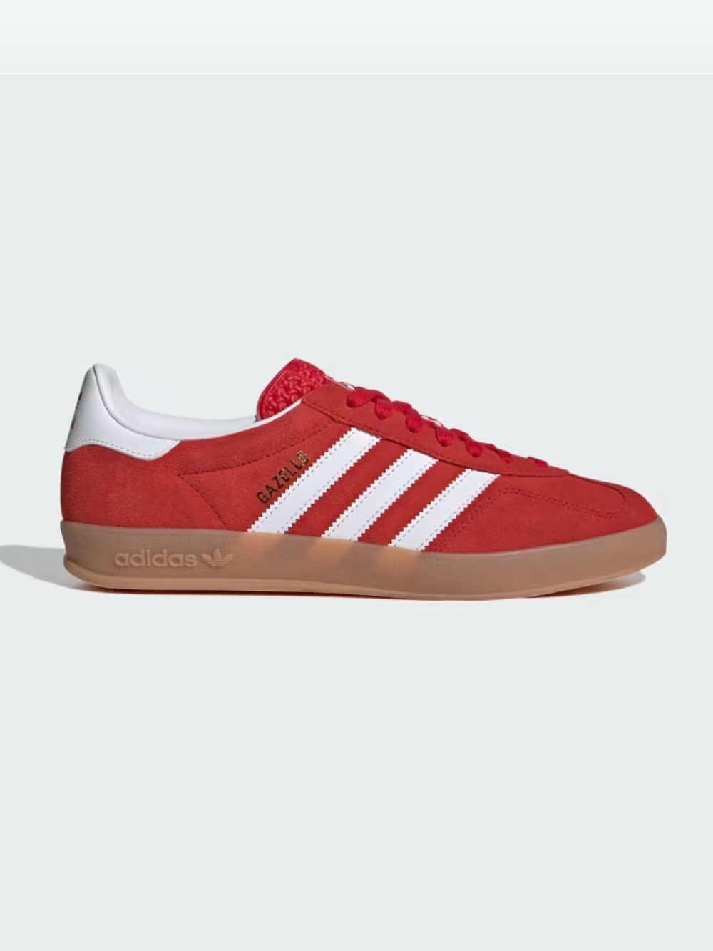 adidas Gazelle Suede Sneaker - Red & White with Gum Sole. Size 6.5 NWT